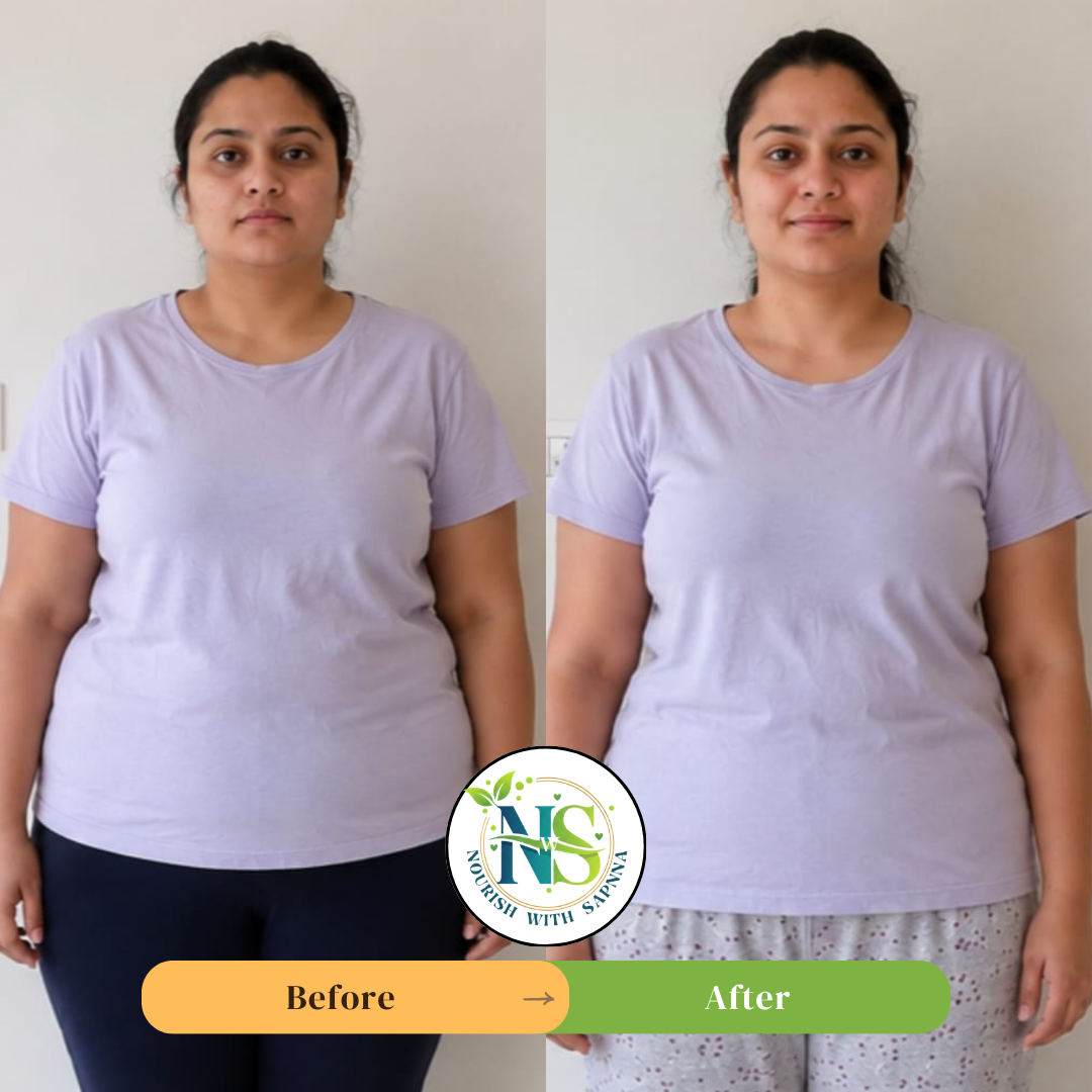 Female client before and after body composition transformation